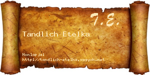 Tandlich Etelka névjegykártya